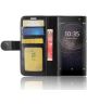 Sony Xperia XA2 Lederen Portemonnee Hoesje Zwart