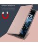 Sony Xperia L2 Flip Hoesje met Kaart Houder Roze Goud