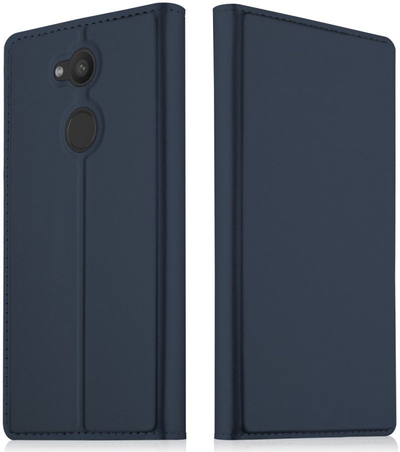 Sony Xperia L2 Flip Hoesje met Kaart Houder Donker blauw afbeelding 1