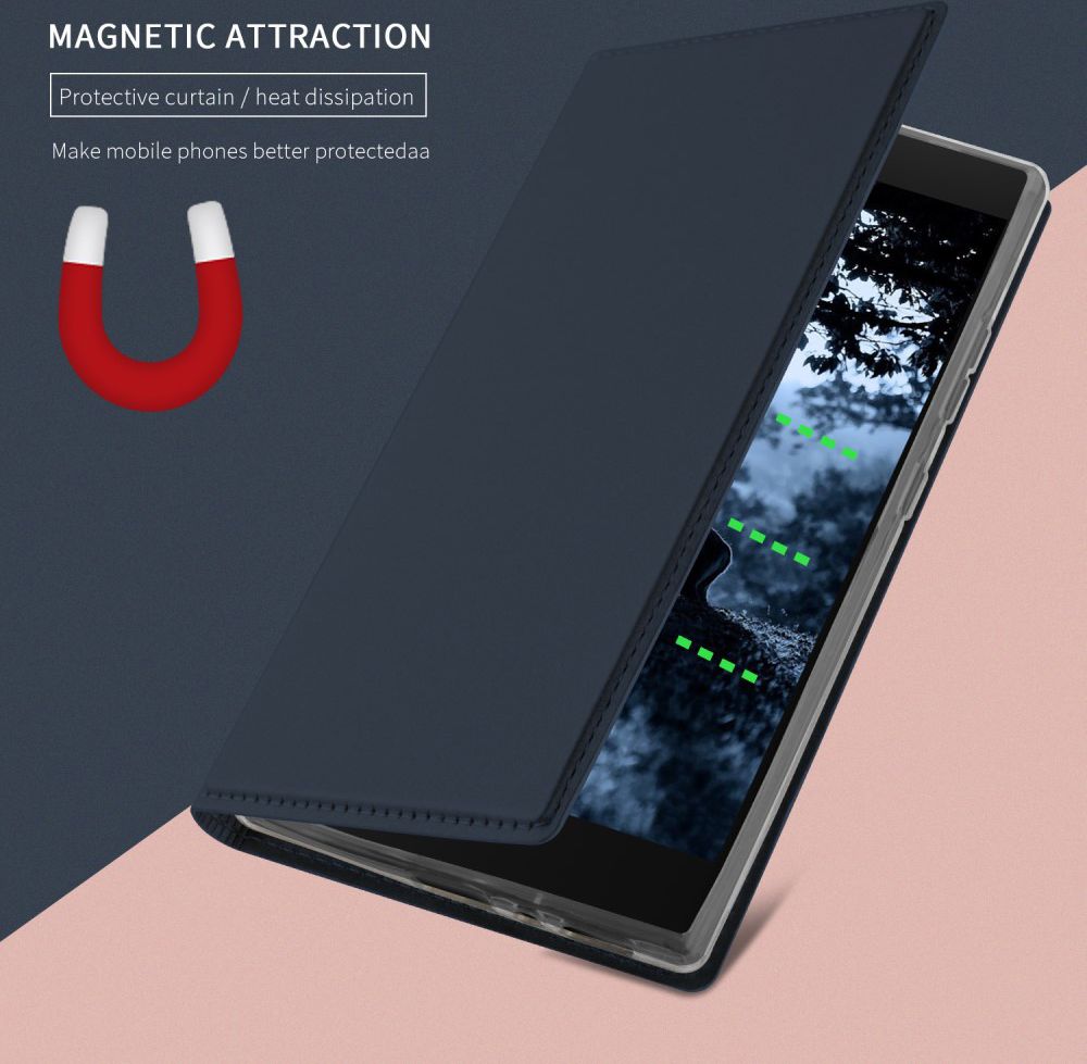Sony Xperia L2 Flip Hoesje met Kaart Houder Donker blauw afbeelding 6