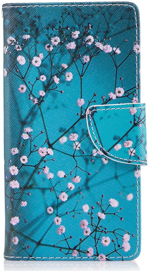 Sony Xperia XA2 Lederen Portemonnee Hoesje met Pink Flowers Print afbeelding 7