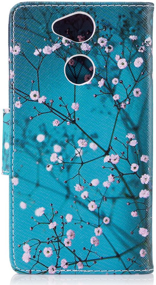 Sony Xperia XA2 Lederen Portemonnee Hoesje met Pink Flowers Print afbeelding 8