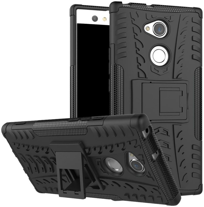 Sony Xperia XA2 Ultra Robuust Hybride Hoesje Zwart afbeelding 1