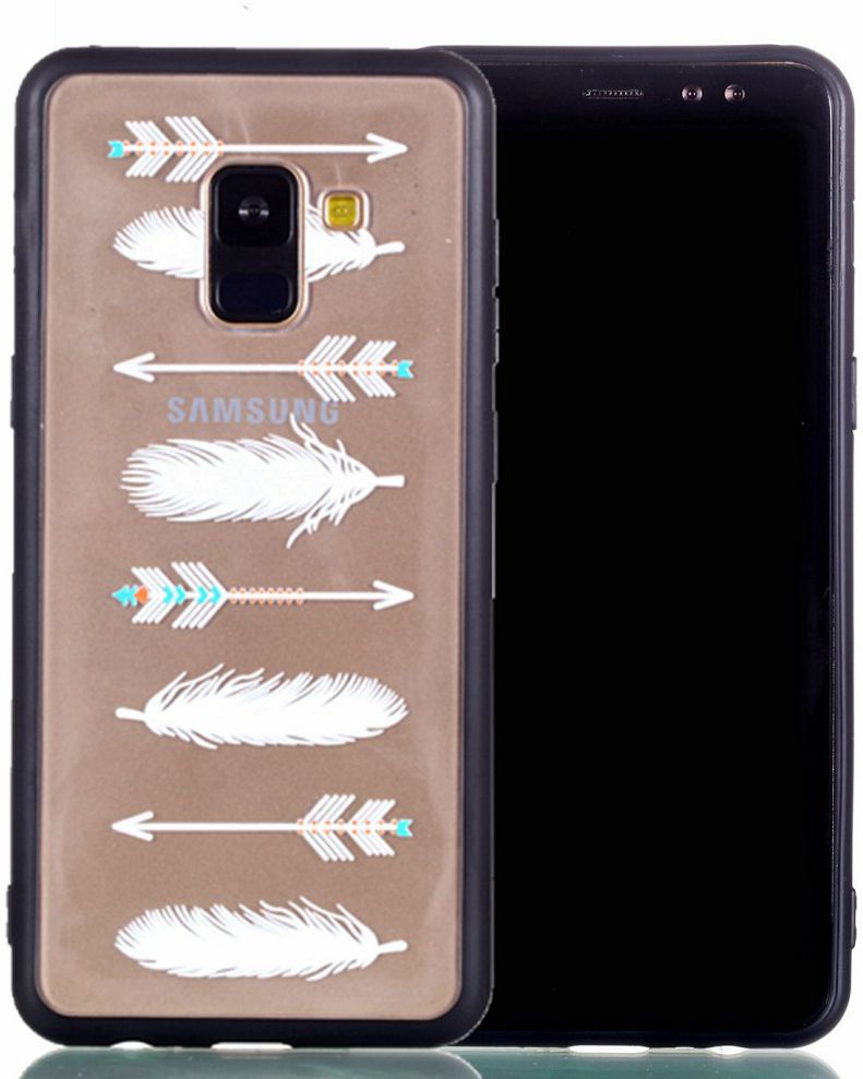 Samsung Galaxy A8 (2018) Hybrid Armor Back Cover met Feathers Print afbeelding 1