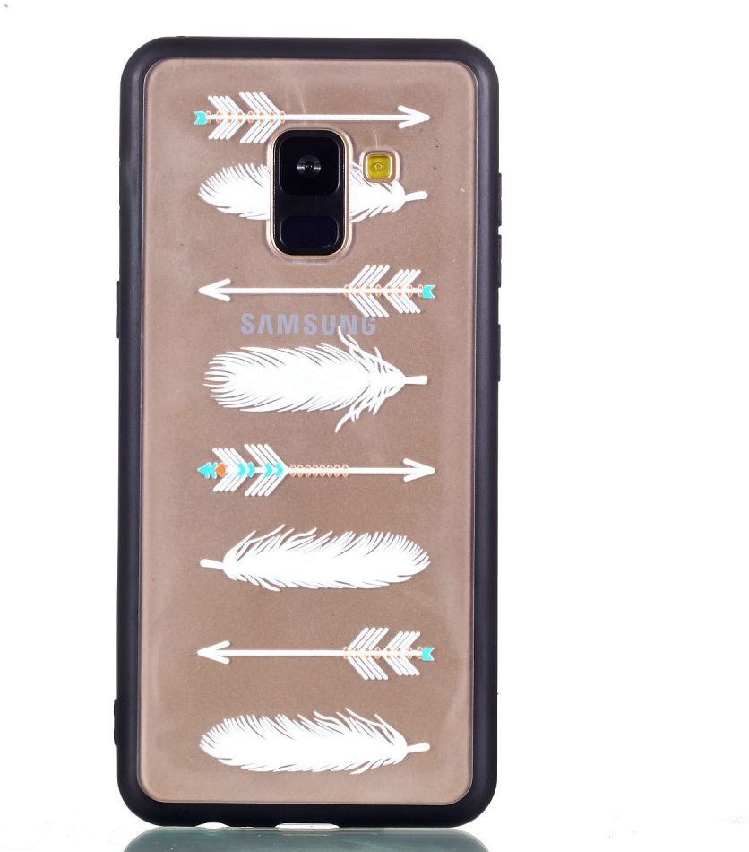 Samsung Galaxy A8 (2018) Hybrid Armor Back Cover met Feathers Print afbeelding 4