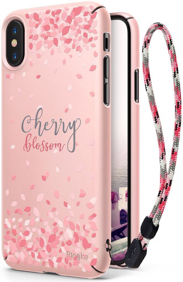 Ringke Design Slim Apple iPhone X Cherry Blossom Peach Pink afbeelding 1