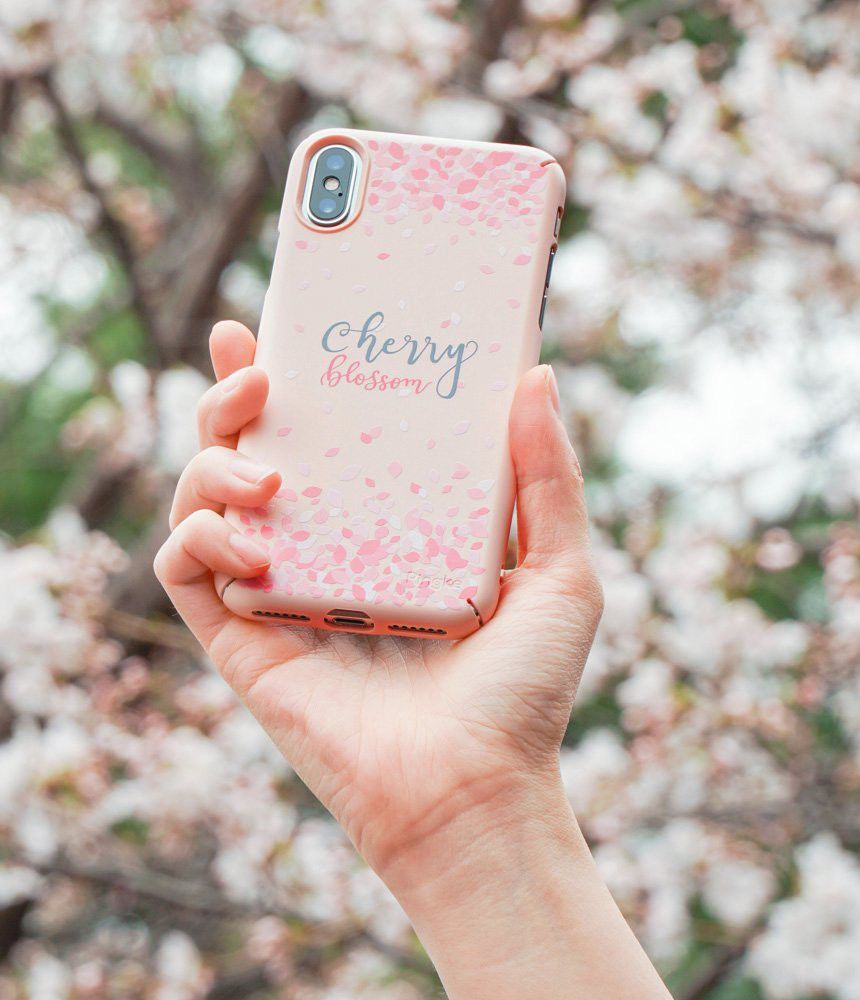 Ringke Design Slim Apple iPhone X Cherry Blossom Peach Pink afbeelding 4