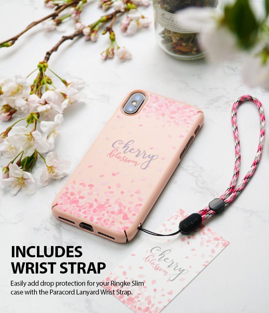 Ringke Design Slim Apple iPhone X Cherry Blossom Peach Pink afbeelding 5