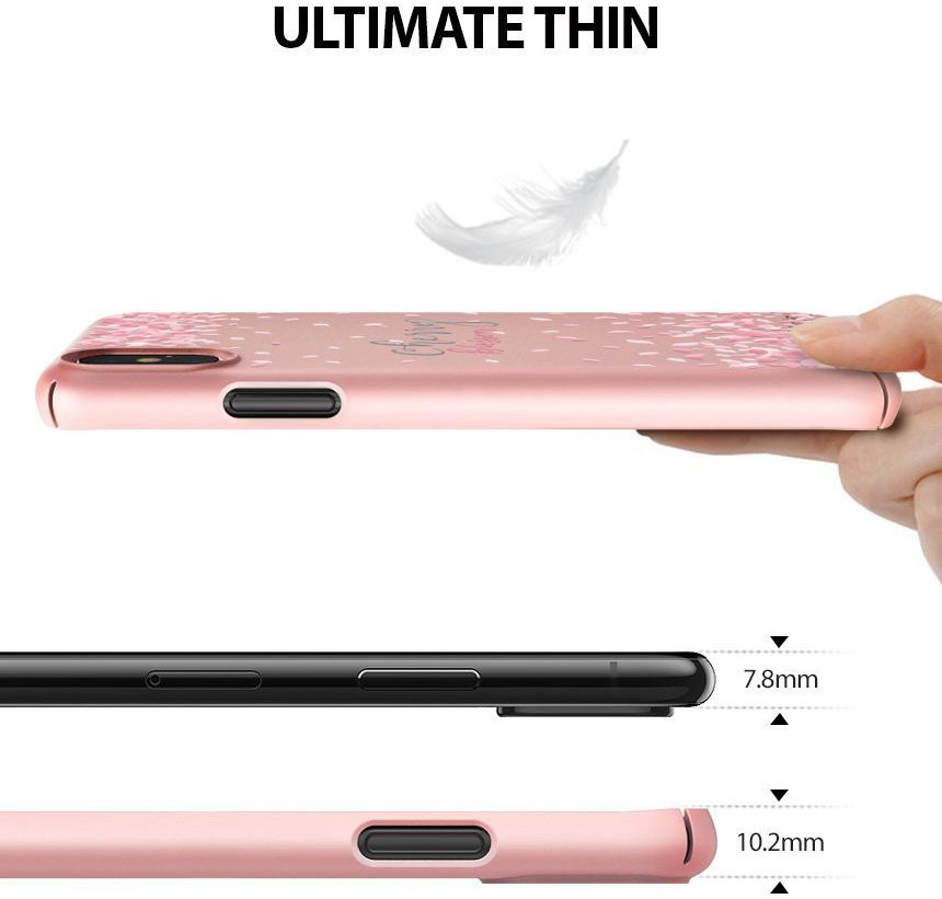 Ringke Design Slim Apple iPhone X Cherry Blossom Peach Pink afbeelding 7