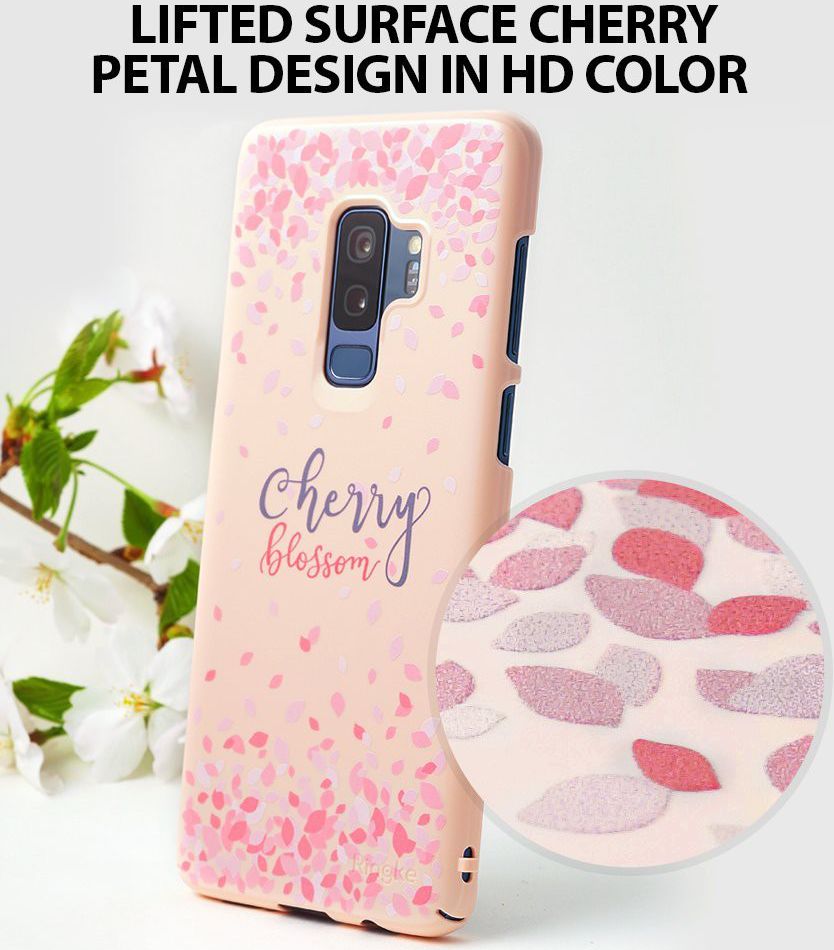 Ringke Design Slim Samsung Galaxy S9 Plus Cherry Blossom Peach Pink afbeelding 6