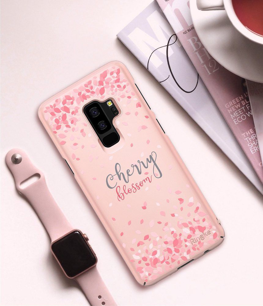 Ringke Design Slim Samsung Galaxy S9 Plus Cherry Blossom Peach Pink afbeelding 9