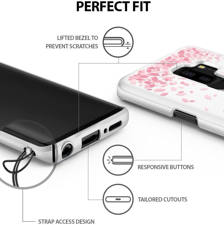 Ringke Design Slim Samsung Galaxy S9 Plus Cherry Blossom White afbeelding 2