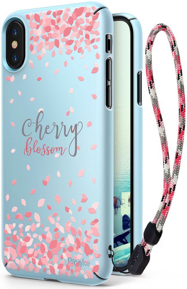 Ringke Design Slim Apple iPhone X Cherry Blossom Sky Blue afbeelding 1