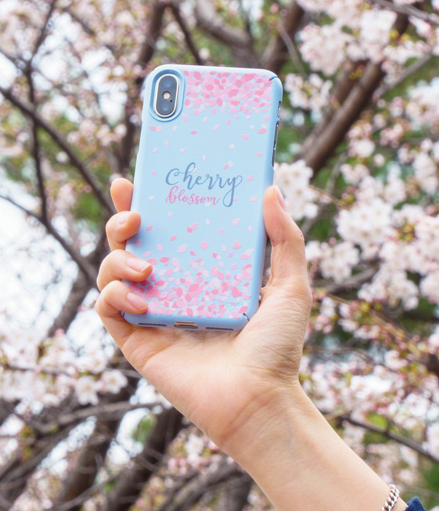 Ringke Design Slim Apple iPhone X Cherry Blossom Sky Blue afbeelding 4