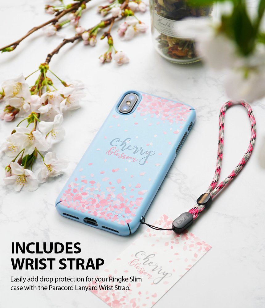 Ringke Design Slim Apple iPhone X Cherry Blossom Sky Blue afbeelding 5