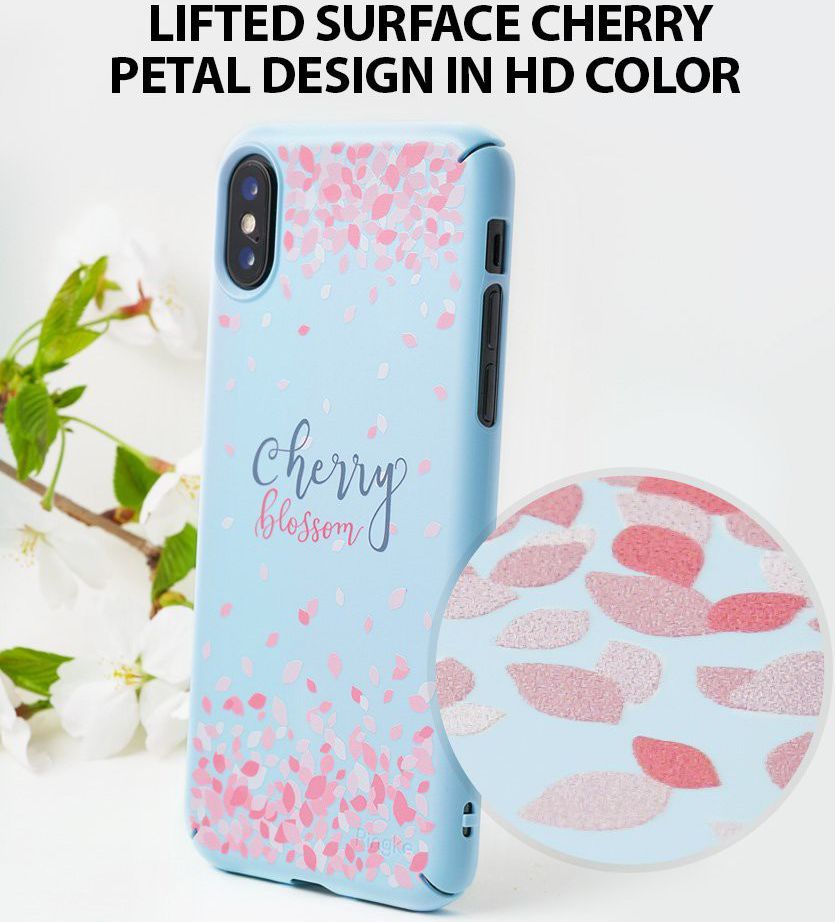 Ringke Design Slim Apple iPhone X Cherry Blossom Sky Blue afbeelding 6