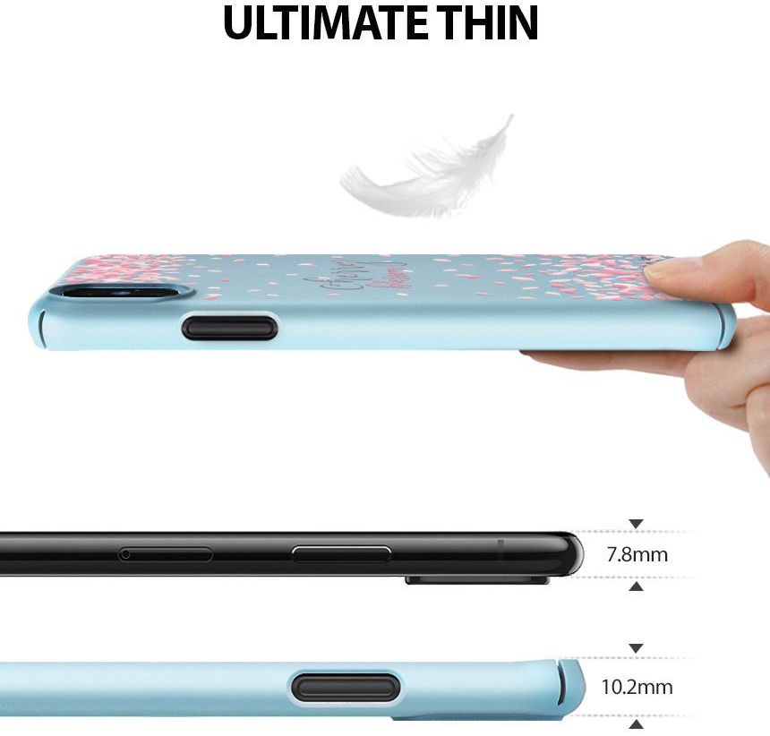 Ringke Design Slim Apple iPhone X Cherry Blossom Sky Blue afbeelding 7