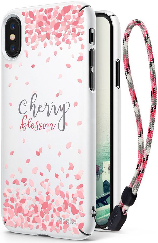 Ringke Design Slim Apple iPhone X Cherry Blossom White afbeelding 1