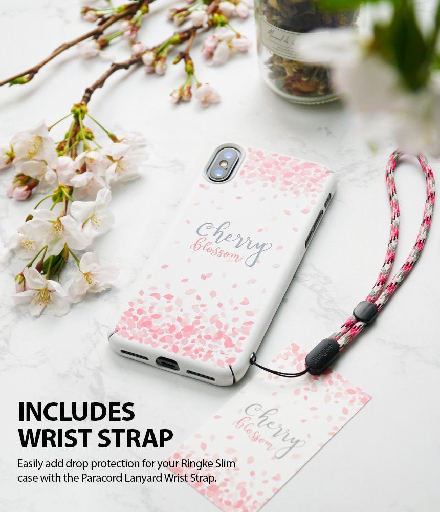 Ringke Design Slim Apple iPhone X Cherry Blossom White afbeelding 4