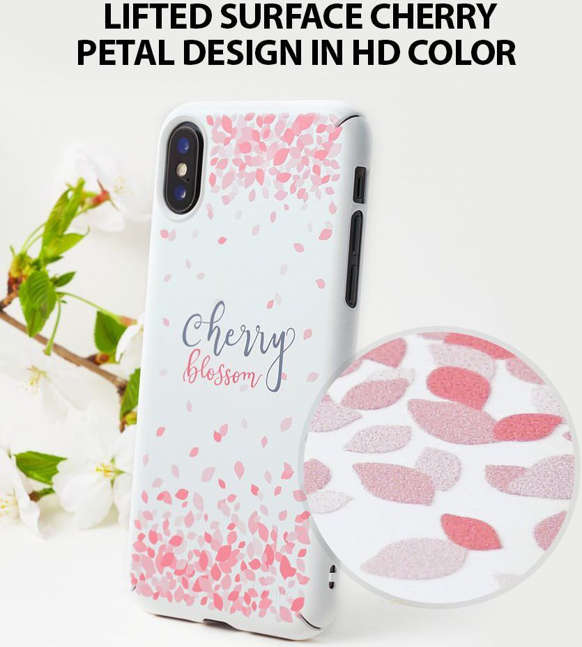 Ringke Design Slim Apple iPhone X Cherry Blossom White afbeelding 5