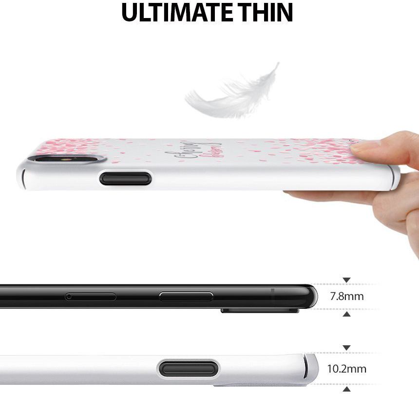 Ringke Design Slim Apple iPhone X Cherry Blossom White afbeelding 6