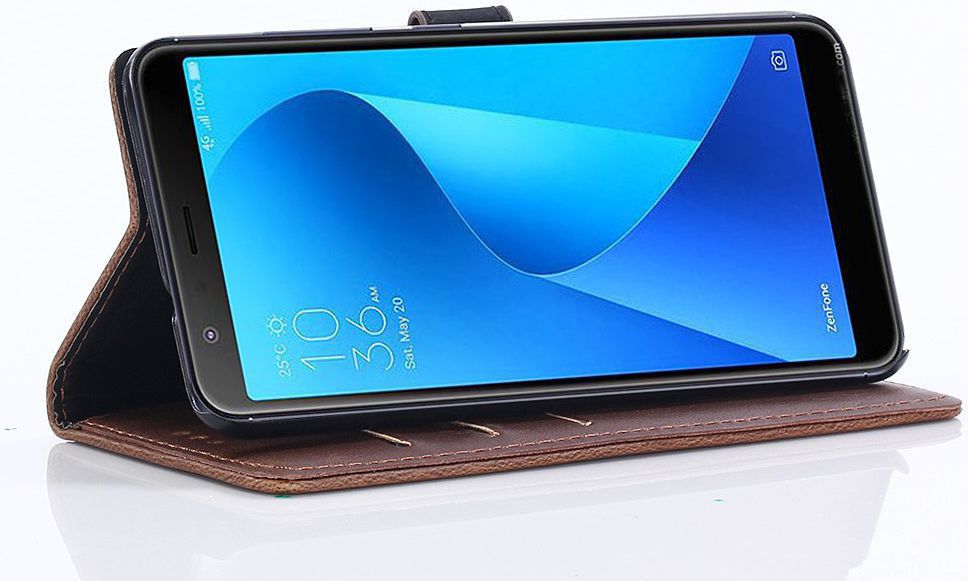 Asus Zenfone Max Plus Retro Portemonnee Hoesje Donkerbruin afbeelding 9