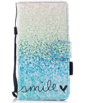 Samsung Galaxy A8 2018 Portemonnee Flip Hoesje Print Smile Hoesjes