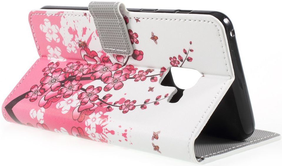Samsung Galaxy A8 2018 Wallet Case Hoesje met Print bloesems afbeelding 9