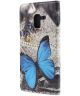Samsung Galaxy A8 2018 Wallet Case Hoesje met print vlinder