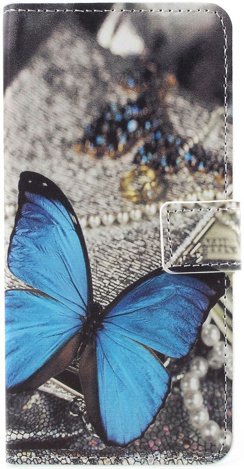 Samsung Galaxy A8 2018 Wallet Case Hoesje met print vlinder afbeelding 1
