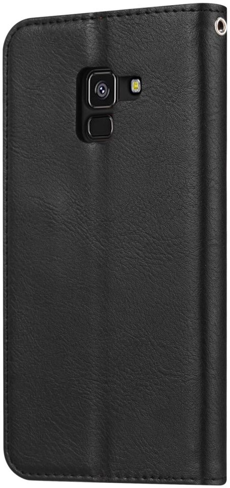 Samsung Galaxy A8 (2018) Luxe Portemonnee Hoesje Zwart afbeelding 4