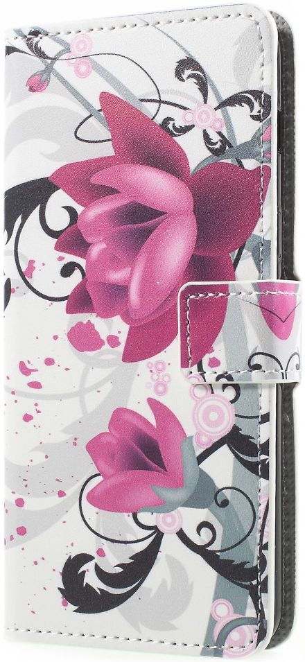 Samsung Galaxy A8 2018 Wallet Case Hoesje met print lotus afbeelding 7