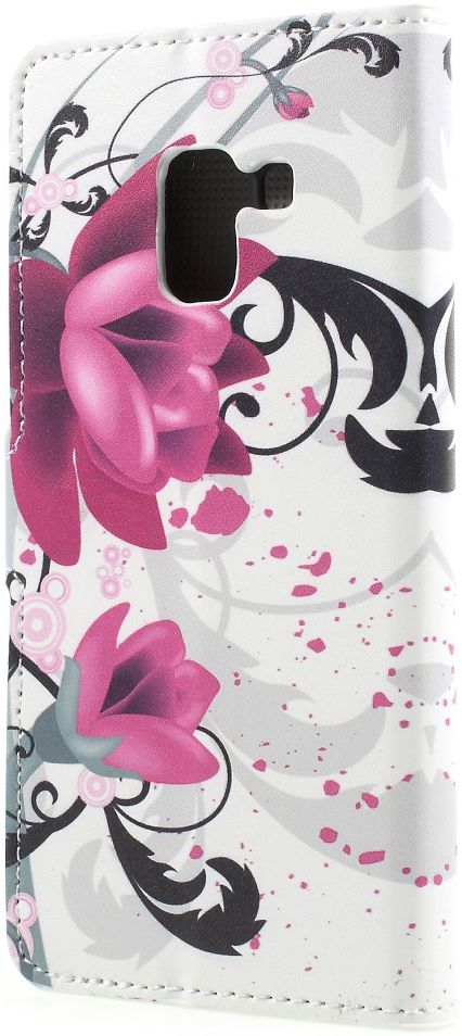 Samsung Galaxy A8 2018 Wallet Case Hoesje met print lotus afbeelding 8