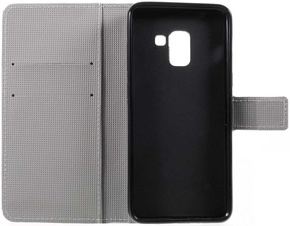 Samsung Galaxy A8 2018 Wallet Case Hoesje met print lotus afbeelding 10