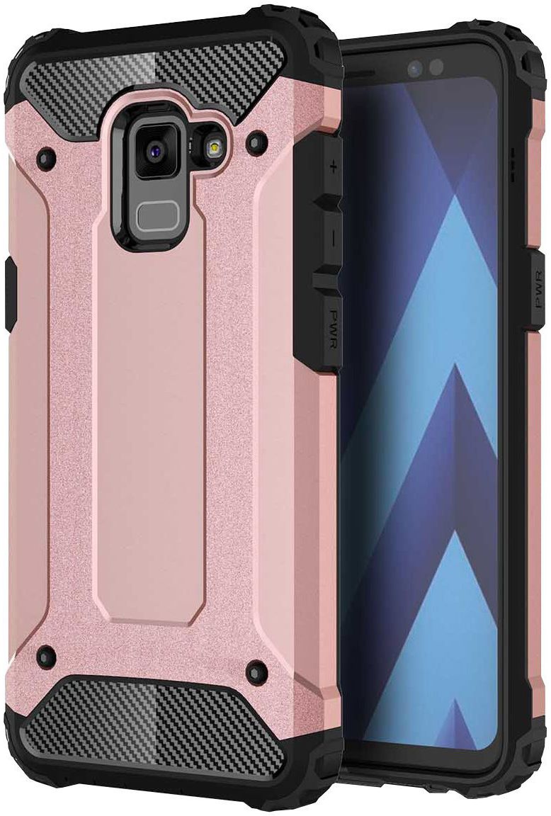 Samsung Galaxy A8 (2018) Hybride Hoesje Rose Goud afbeelding 1