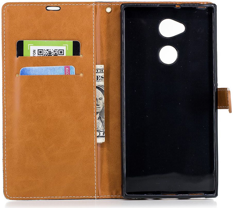 Sony Xperia XA2 Ultra Jeans Portemonnee Hoesje Zwart afbeelding 10