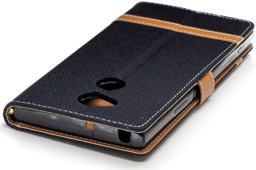 Sony Xperia XA2 Ultra Jeans Portemonnee Hoesje Zwart afbeelding 9