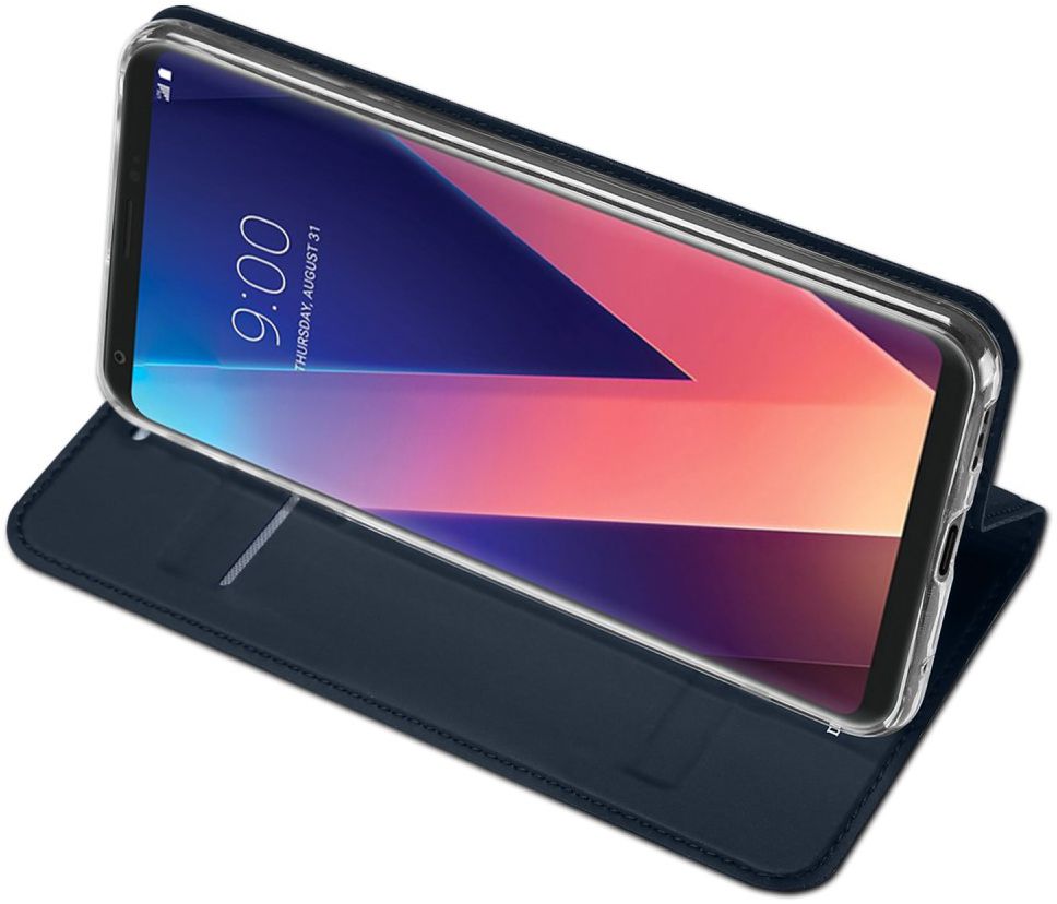 Dux Ducis LG V30 / V30S Premium Bookcase Hoesje Donker Blauw afbeelding 4