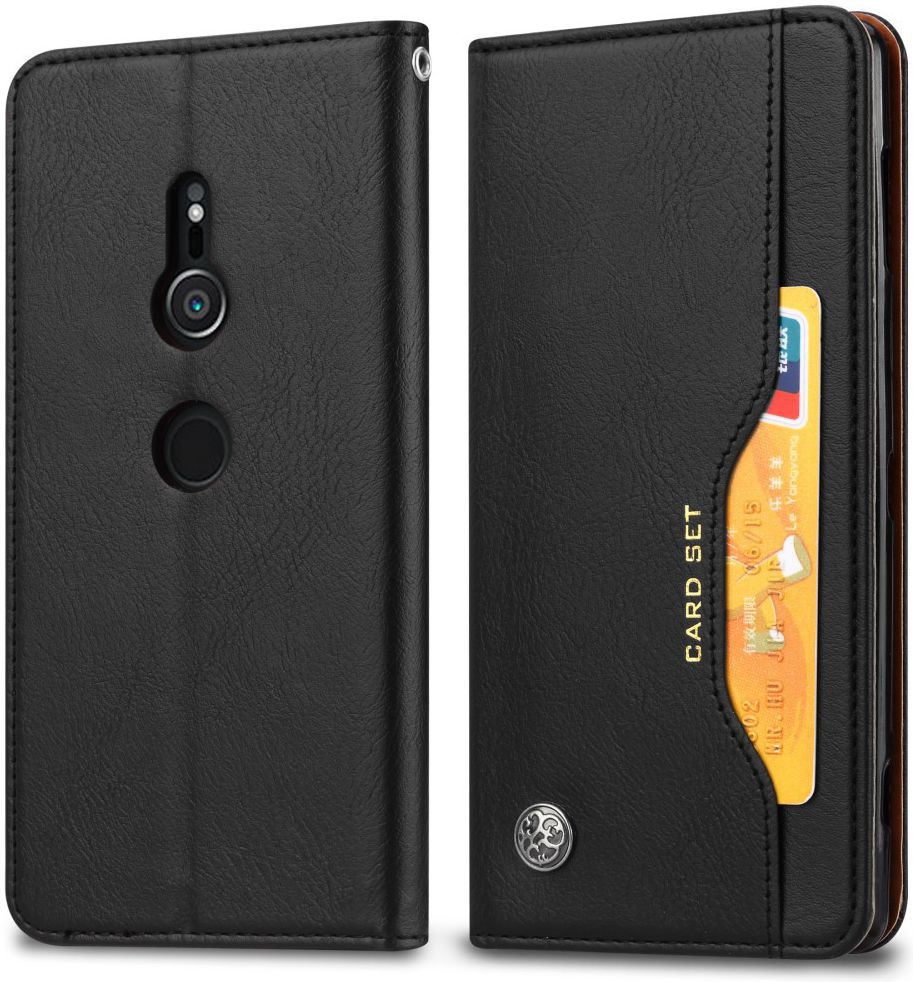 Sony Xperia XZ2 Hoesje Kaarthouder Portemonnee Zwart afbeelding 2