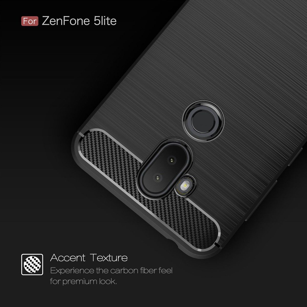 Asus ZenFone 5 Lite Geborsteld TPU Hoesje Rood afbeelding 3