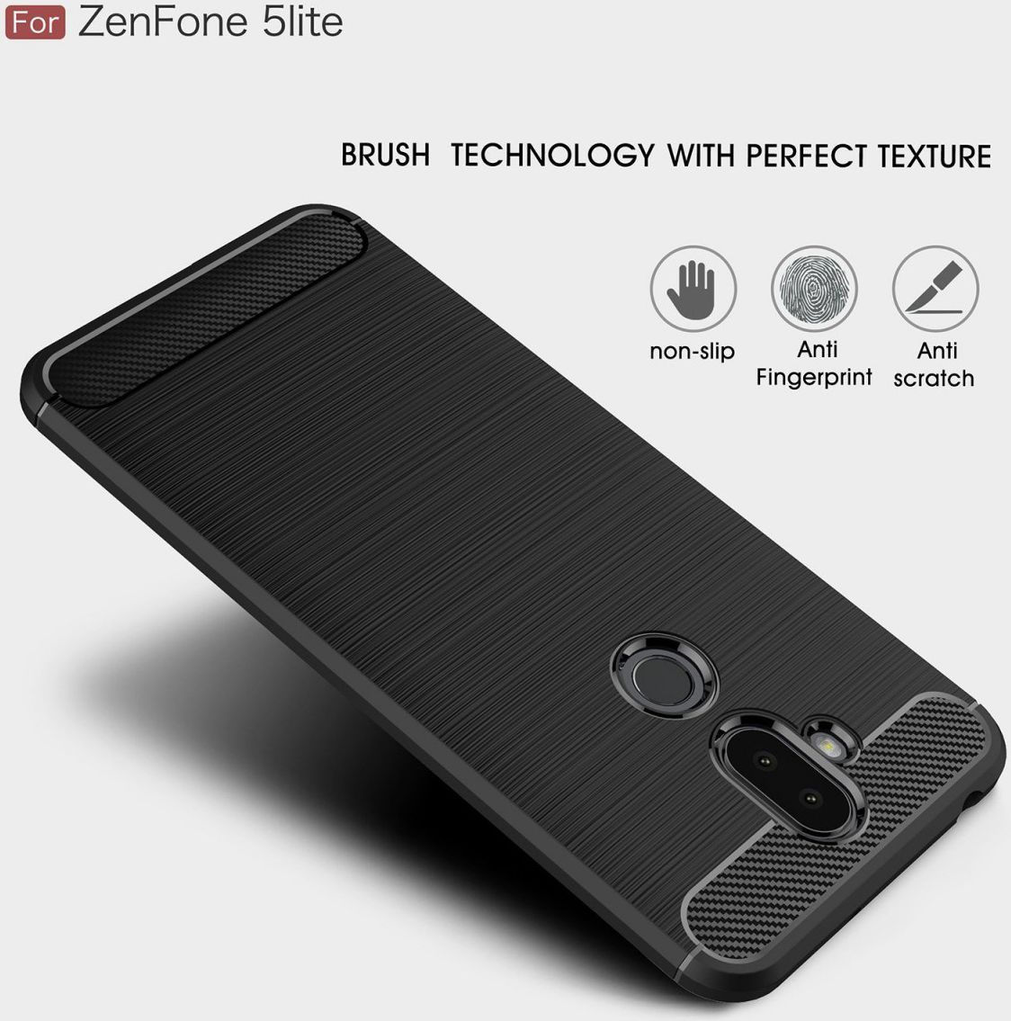 Asus ZenFone 5 Lite Geborsteld TPU Hoesje Rood afbeelding 5