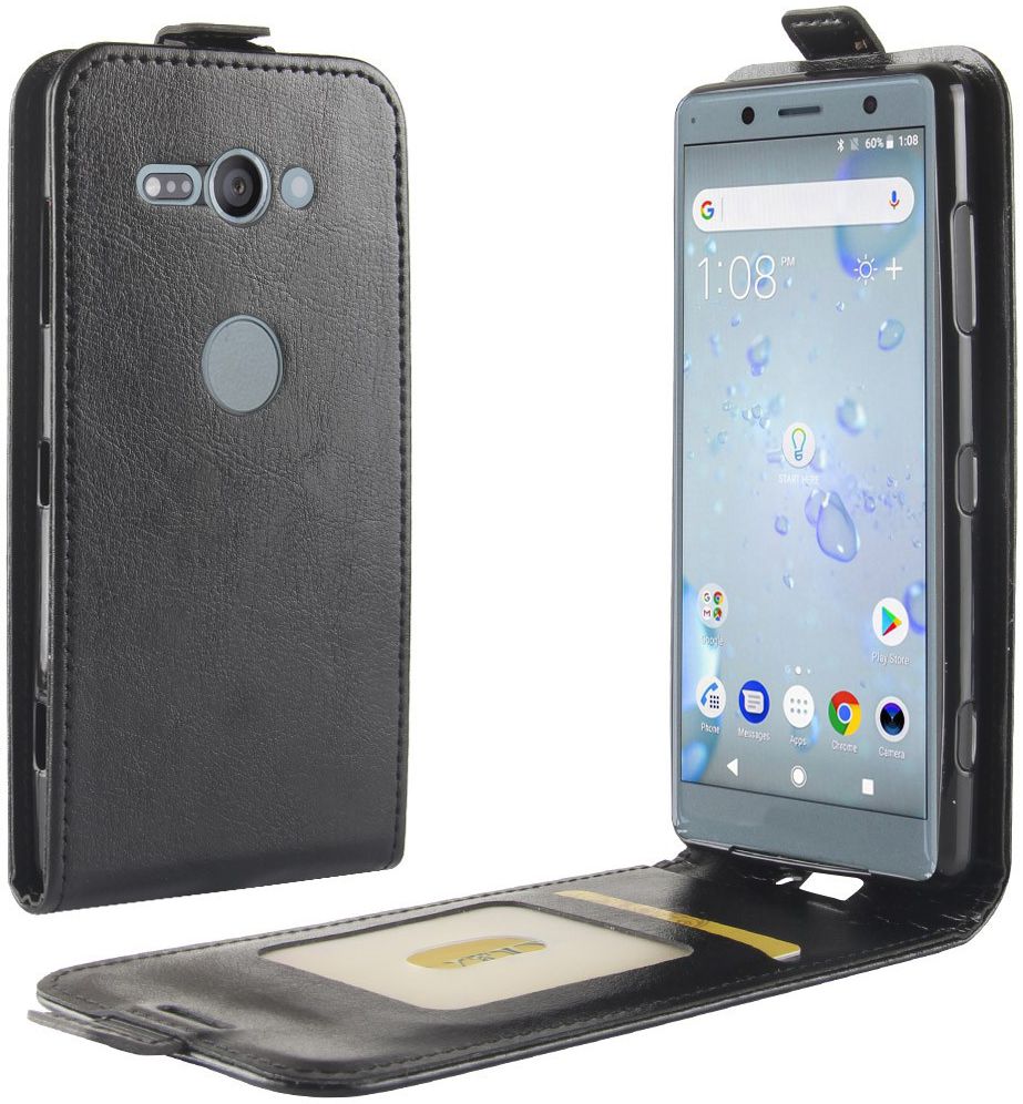 Verticale Sony Xperia XZ2 Compact Flip Hoesje Zwart afbeelding 1