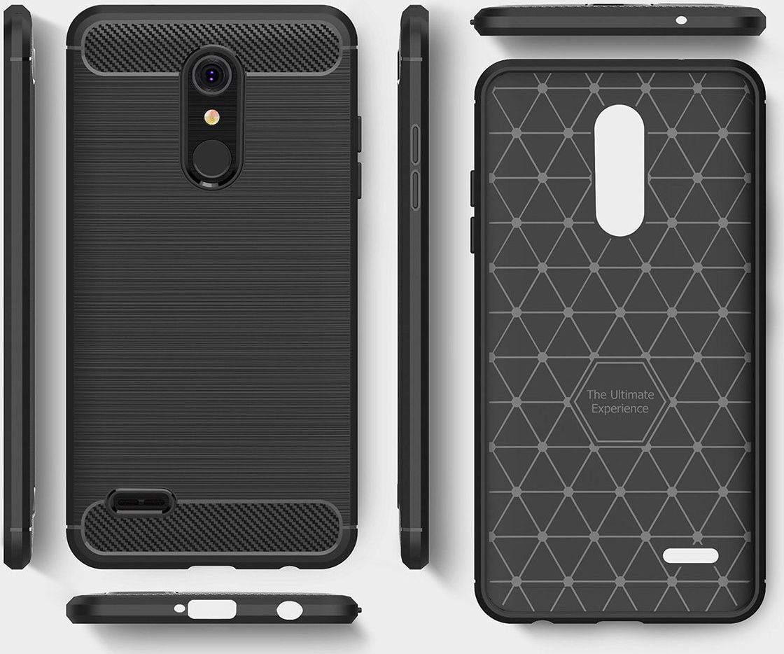 LG K11 Geborsteld TPU Hoesje Zwart afbeelding 6
