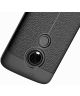 Motorola Moto E5 Hoesje TPU met Lederen Textuur Zwart