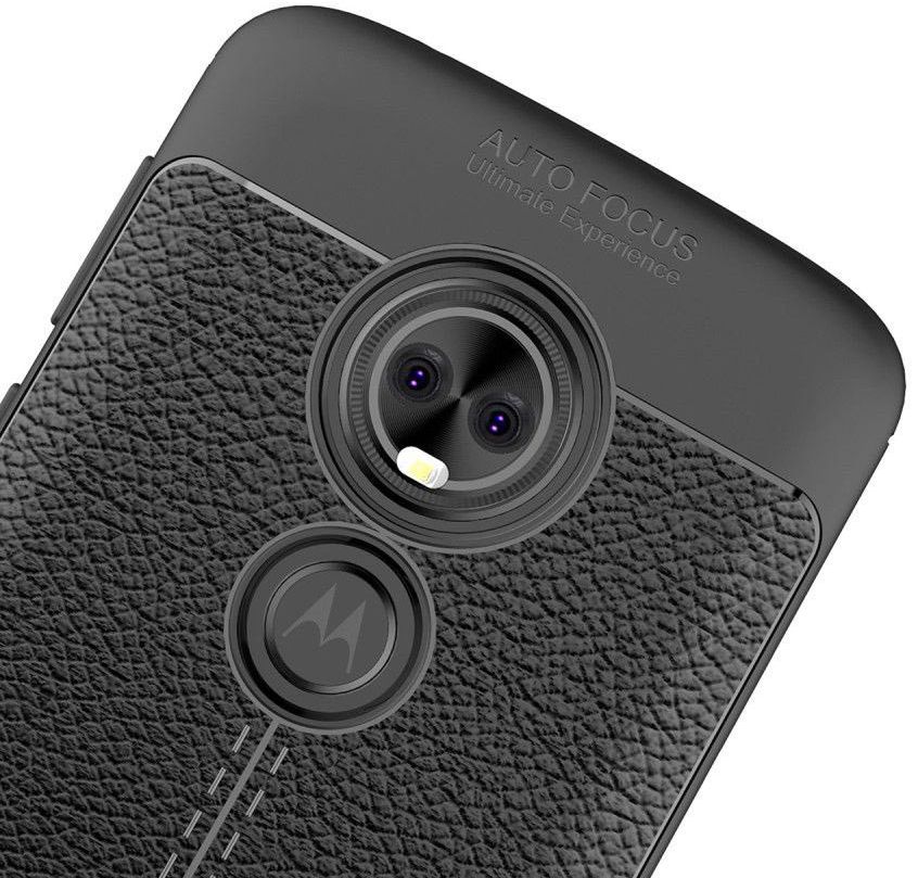 Motorola Moto E5 Hoesje TPU met Lederen Textuur Zwart afbeelding 7