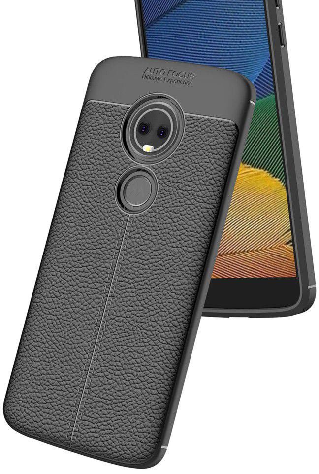 Motorola Moto E5 Hoesje TPU met Lederen Textuur Zwart afbeelding 8