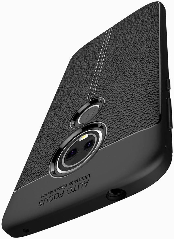 Motorola Moto E5 Hoesje TPU met Lederen Textuur Zwart afbeelding 10