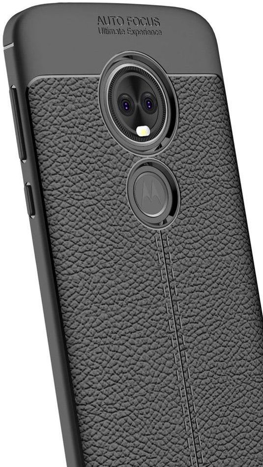 Motorola Moto E5 Hoesje TPU met Lederen Textuur Zwart afbeelding 11