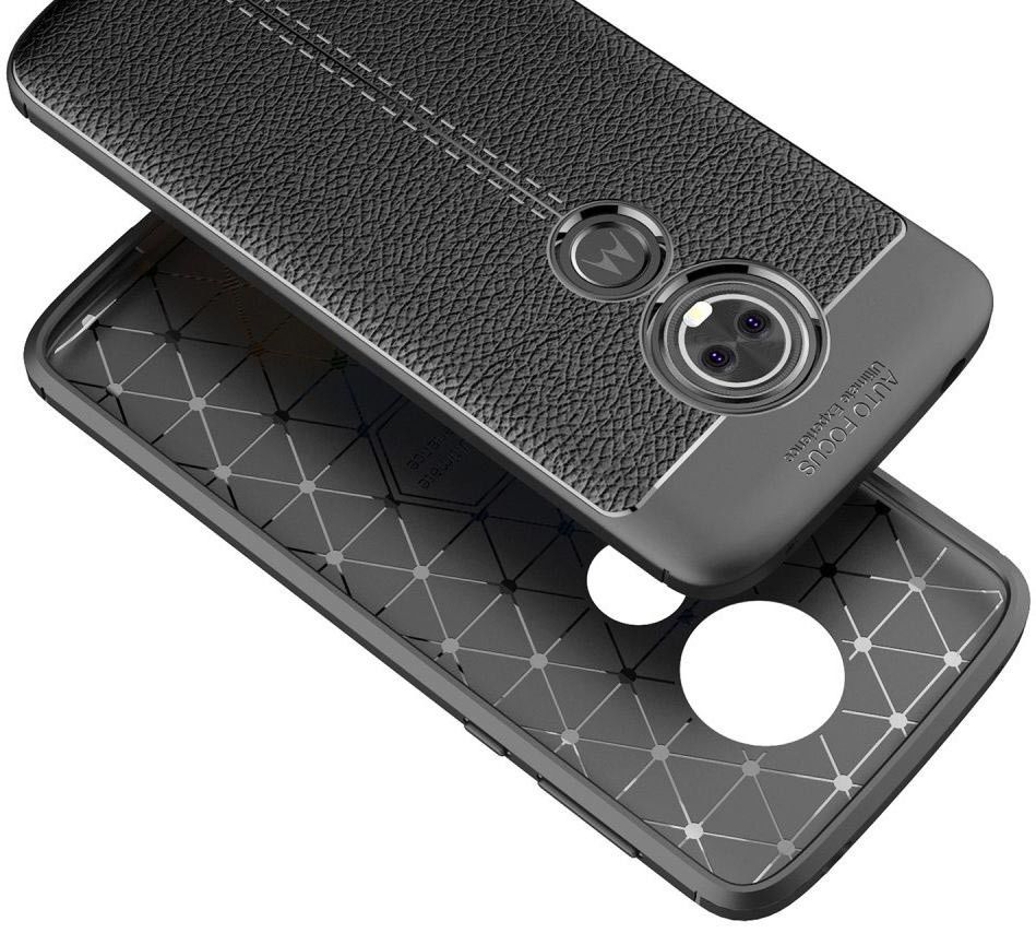 Motorola Moto E5 Hoesje TPU met Lederen Textuur Zwart afbeelding 12