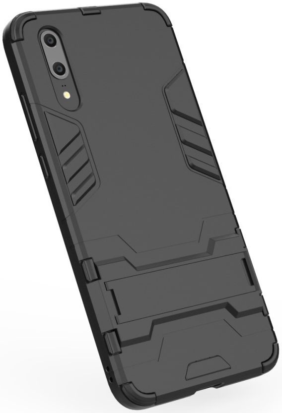 Huawei P20 Hybride Hoesje met Kickstand Zwart afbeelding 6
